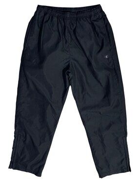 Champion Black Sweatpants Warm up Size M Medium Elastic Zip (READ)